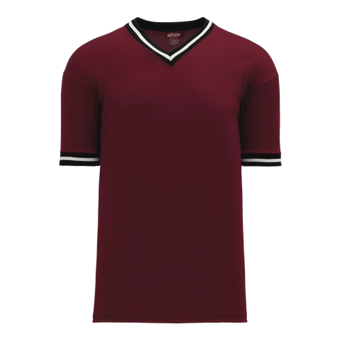 Athletic Knit V-Neck Baseball Jersey with Knitted Trim (BA1333)